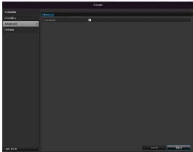Record Encoding Advanced Holiday Last View Advanced Decisions Audio... Back