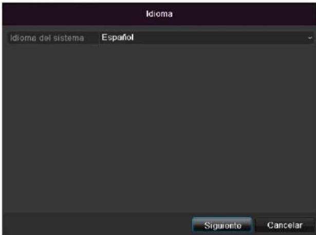 Idioma Idioma del sistema Español Siguiente Cancelar