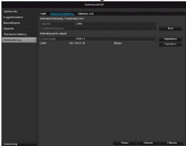 Systemutil System info Logrelement ImportExport Upgrade Standard installation Nalvelisplastic output Lasercode: USB1.5 LAN: 192.168.0.74 40fps Test Output Export Environment Status Network Tolerance