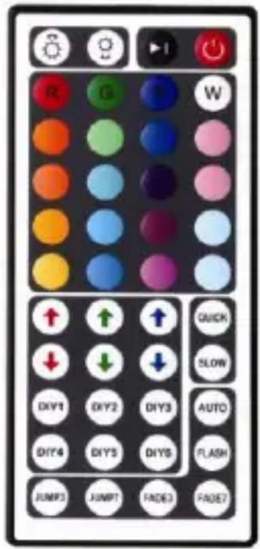 Motor control panel with color palette and function buttons including DIY, jumped, fade, and quick actions