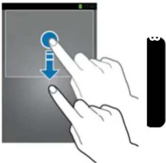 Illustration showing a hand pressing a digital icon with a blue 'i' and downward arrow, next to a battery.