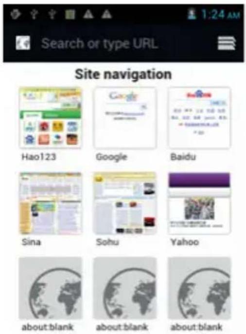 Search or type URL Site navigation Hao123 Google Baidu Sina Sohu Yahoo about:blank about:blank about:blank