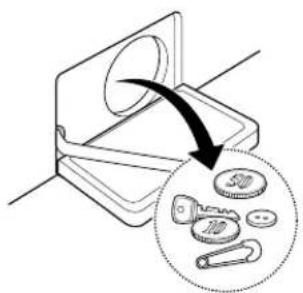Diagram showing a mechanical component with an arrow pointing to a circular inset of key parts, one labeled '50'.