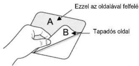 Ezzel az oldalával felfelé A B Tapadós oldal