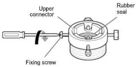 Upper connector Rubber seal Fixing screw