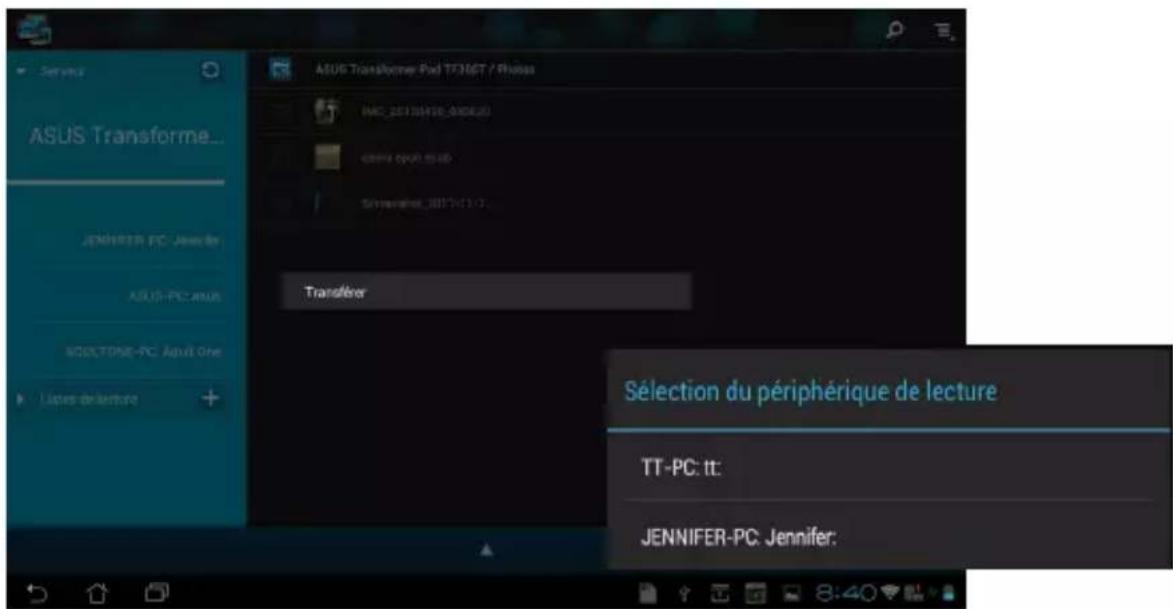 ASUS Transforme... JENNIFER PC: Jennier ASUS-PC: ANB MODETONE-PC: AnB One Listes de lecture ASUS Transformer Pad TCT/MT / Riusus INC 2018/04/20 AND/AT GRIYA OPACI,SSAID Systenique_2017/04/20 Transferer Sélection du périphérique de lecture TT-PC: tt: JENNIFER-PC: Jennifer: