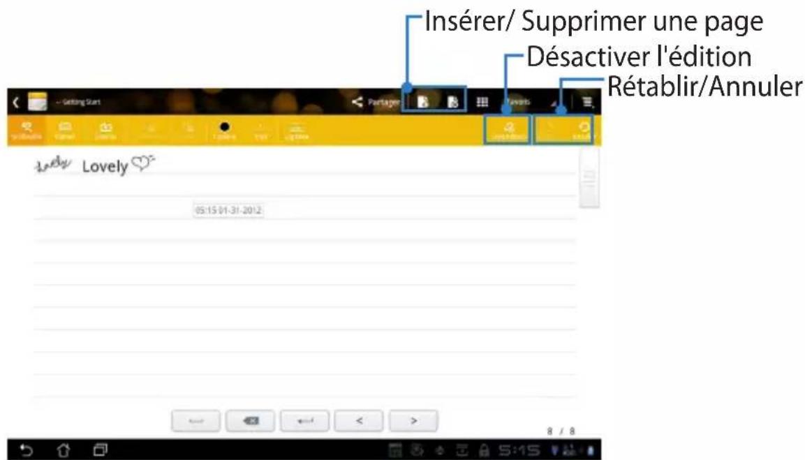 Insérer/ Supprimer une page Désactiver l'édition Rétablir/Annuler Lovely 05:15 01-31-2012