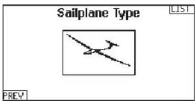 Sailplane Type LIST PREV