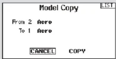 Model Copy LIST From 2 Acre To 1 Acre CANCEL COPY