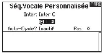 Séq.Vocale Personnalisée Inter: Inter C 0 1 2 Auto-Cycle? Inactif Pas: 0