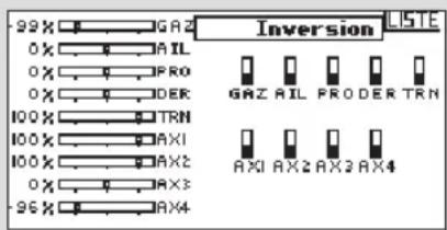 -99% GAZ Inversion LISTE 0% RAIL 0% PRO 0% DER 100% TRN 100% AXI 100% AX2 0% AX3 -96% AX4