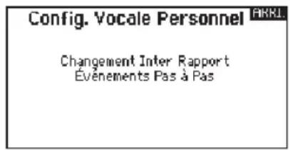 Config. Vocale Personnel Changement Inter Rapport Événements Pas à Pas