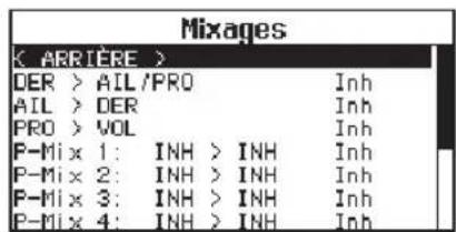 Mixages < ARRÈRE > DER > AIL/PRO AIL > DER PRO > VOL P-Mix 1: INH > INH P-Mix 2: INH > INH P-Mix 3: INH > INH P-Mix 4: INH > INH