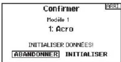 Confirmer Modèle 1 1: Acro INITIALISER DONNÉES! ABANDONNER INITIALISER