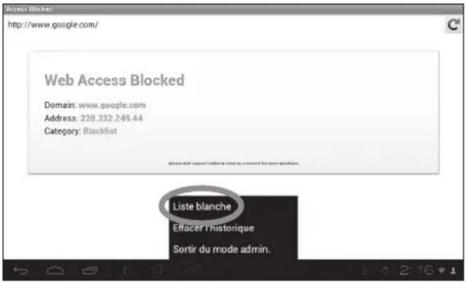 Access Blocked http://www.google.com/ Web Access Blocked Domain: www.google.com Address: 220.232.249.44 Category: Blacklist Liste blanche Effacer l'historique Sortir du mode admin.