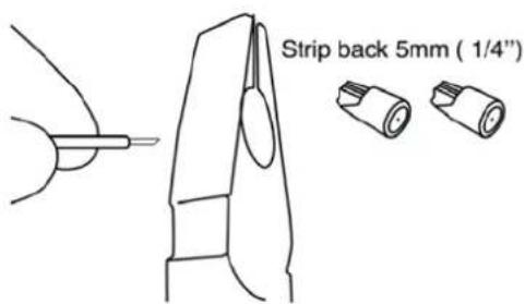 Strip back 5mm ( 1/4"