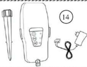 Illustration of a medical or electrical device with a pen, a clamp meter, and a plug (no text or symbols)