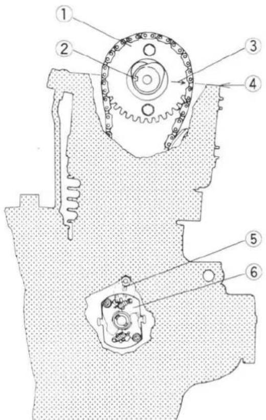 Technical diagram of a mechanical gear assembly with numbered components
