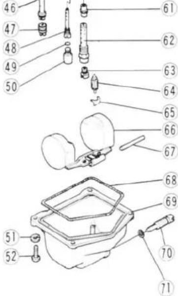 Exploded view diagram of a mechanical assembly with numbered parts for identification