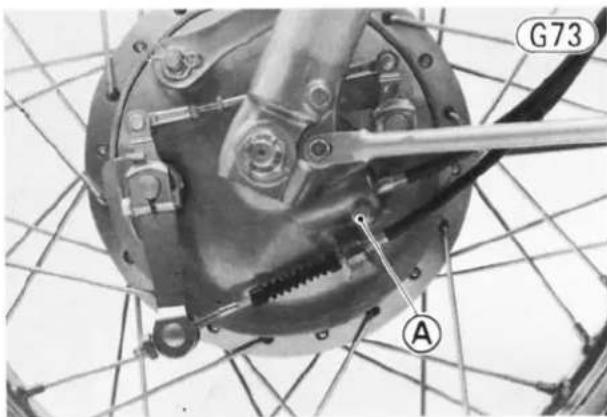 Close-up of a mechanical assembly with labeled component A, no readable text or symbols present