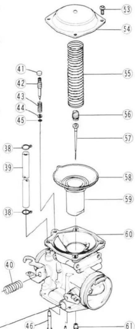 Technical diagram of a mechanical assembly with numbered parts for identification