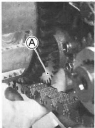 Close-up of mechanical components with a labeled section marked 'A' (no readable text or symbols beyond the label)