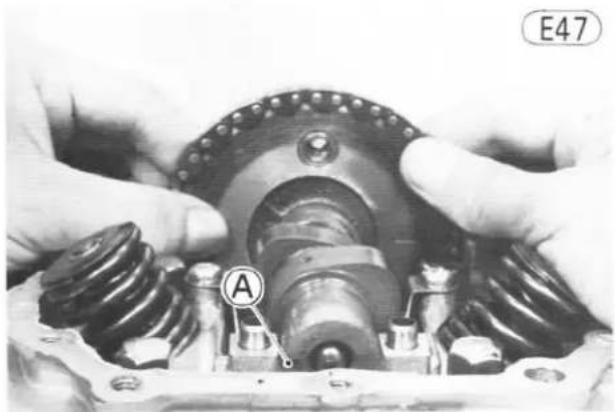 Close-up of hands assembling a mechanical component with labeled section A (no readable text or symbols beyond label)
