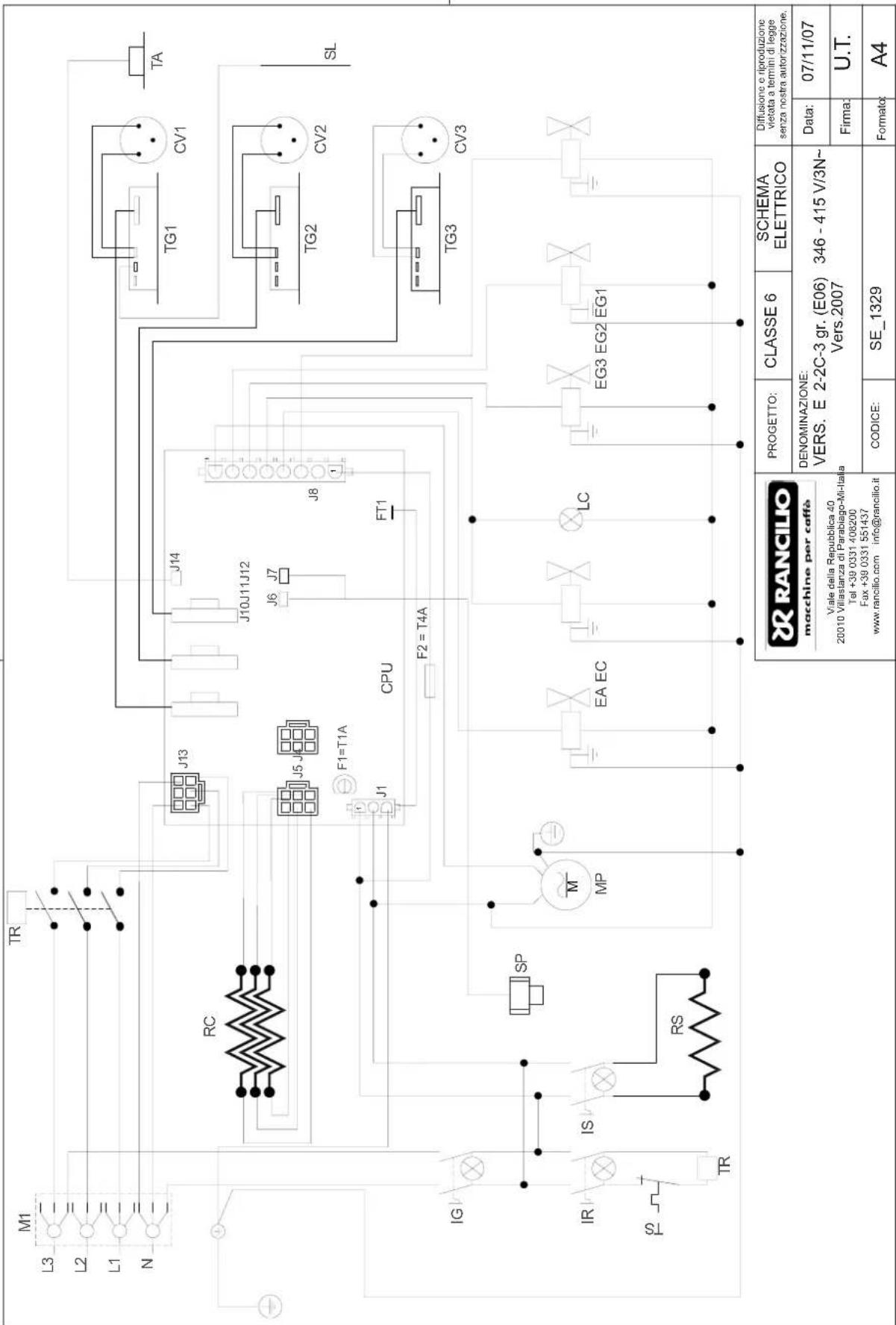 RANCILIO Classe 6 E - ESQUEMA ELÉTRICO - 1