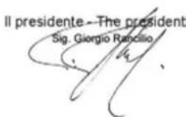Il presidente - The president Sig. Giorgio Rancillo.
