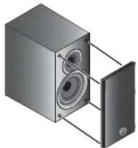 PIONEER X-CM42BT - Staccare la griglia dell'altoparlante. - 1
