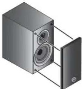 PIONEER X-CM42BT - Entfernen und Wiederanbringen des Frontgrills - 1