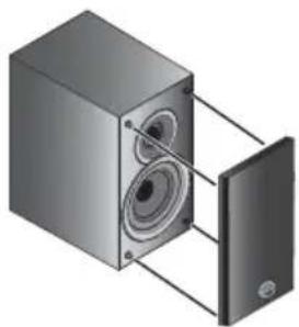 PIONEER X-CM42BT - Detatching and replacing the front grille - 1