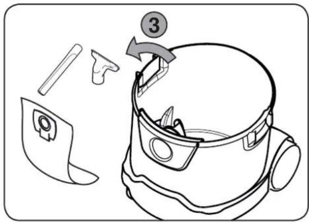 Diagram showing a robot's internal components with numbered parts and an arrow indicating rotation or adjustment.