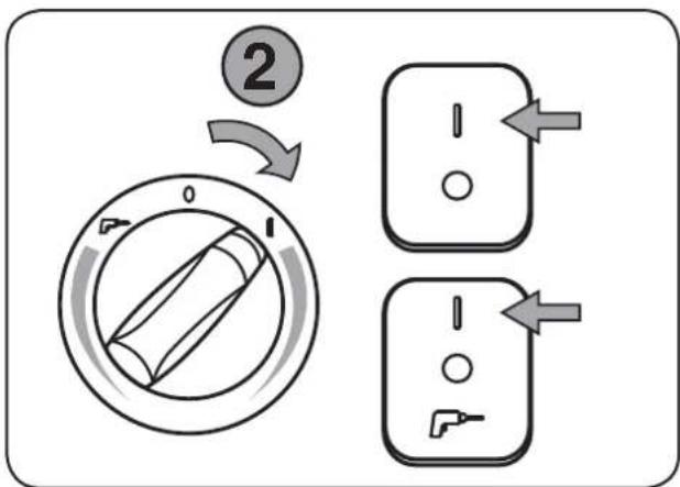 Diagram showing a rotary switch mechanism with labeled components and directional arrows indicating action or movement.
