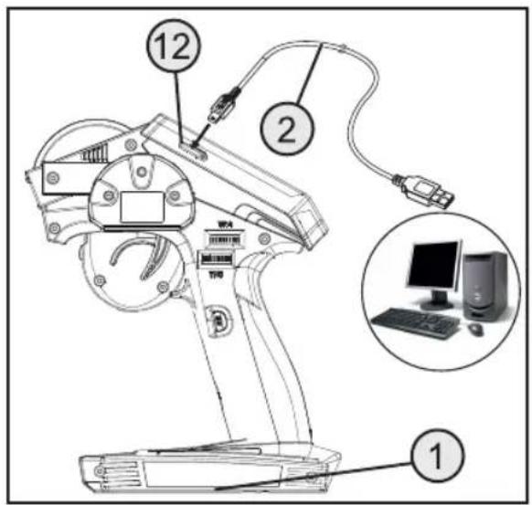 Diagram of a desktop computer with labeled parts and an inset view of the desktop computer setup.