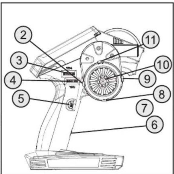 Technical diagram of a mechanical device with numbered parts for identification