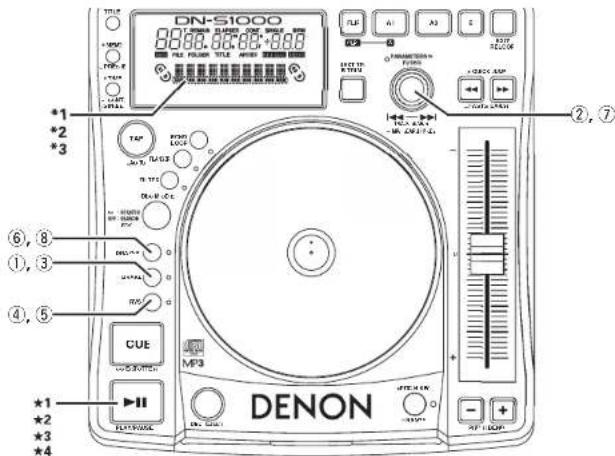 DN-S1000 8:00:00:00:00:00 TAP P3 R5 CUE MP3 DENON *1 *2 *3 ①, ② ④, ⑤ ⑥, ⑧ ⑦, ⑦