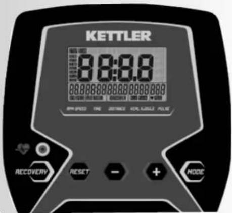 KETTLER 8:8:8.0 RPM SPEED THE DETRACK CONTROL KEY PULSE RECOVERY RESET + MODE