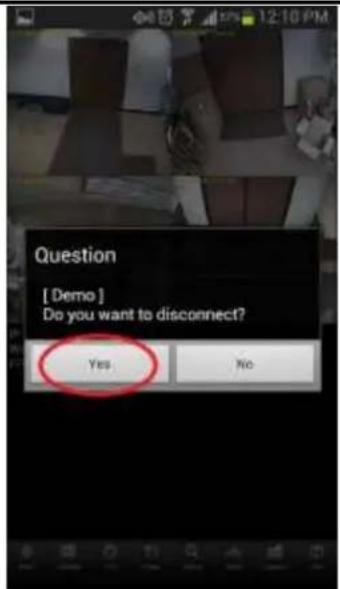 Question [ Demo ] Do you want to disconnect? Yes No