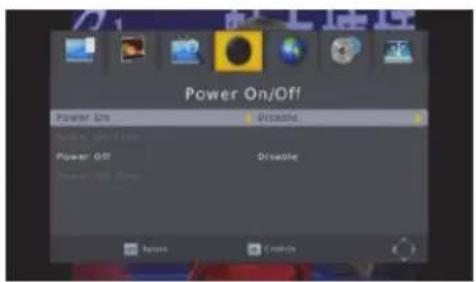 Power On/Off Power On Disable Power Off Disable OK