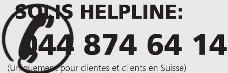 SOLID HELPLINE: 044 874 64 14 (Uniquement pour clients et clients en Suisse)