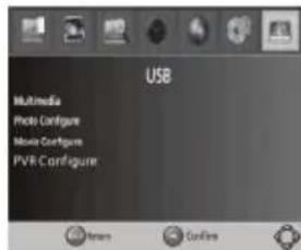 USB Multimedia Photo Configure Movie Configure PVR Configure