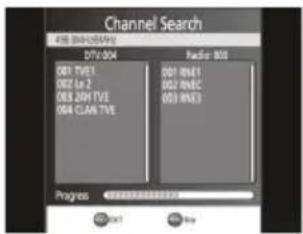 Channel Search D7V-004 Radio-805 001 TVE1 002 to 2 003 20H TVE 004 CLAM TVE 001 MHz1 002 MHzC 003 MHz3 Progress OK Cancel