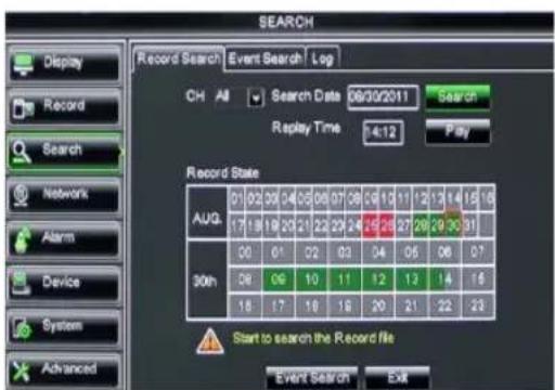 SEARCH Record Search Event Search Log CH All Search Date 08/20/2011 Search Replay Time 14:12 Pay Record State AUG 01 02 03 04 05 06 07 08 09 10 11 12 13 14 15 16 17 18 19 20 21 22 23 24 25 26 27 28 29 30 31 30th 00 01 02 03 04 05 06 07 08 09 10 11 12 13 14 15 18 17 18 19 20 21 22 23 Start to search the Record file Event Search EX