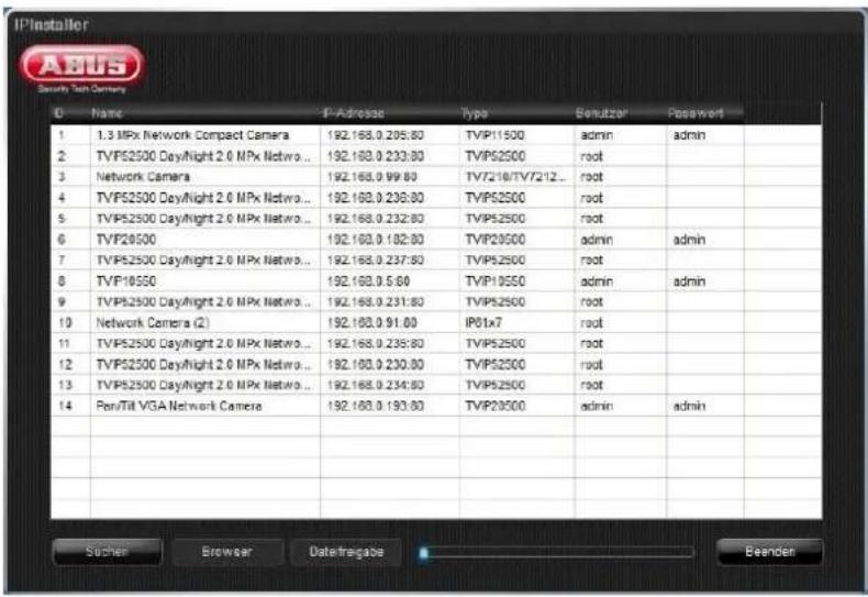 IPInstaller Security Tech Camera C Name P-Adresse Type Scrutzer Passwert 1 1.3 MPx Network Compact Camera 192.168.0.205:80 TVIP11500 admin admin 2 TVPS2500 Day/Night 2.0 MPx Netwo... 192.168.0.233:80 TVIP52500 root 3 Network Camera 192.168.0.99:80 TV7218/TV7212... root 4 TVPS2500 Day/Night 2.0 MPx Netwo... 192.168.0.236:80 TVIP52500 root 5 TVPS2500 Day/Night 2.0 MPx Netwo... 192.168.0.232:80 TVIP52500 root 6 TVP26500 192.168.0.182:80 TVIP26500 admin admin 7 TVPS2500 Day/Night 2.0 MPx Netwo... 192.168.0.237:80 TVIP52500 root 8 TVP10550 192.168.0.5:60 TVIP19550 admin admin 9 TVPS2500 Day/Night 2.0 MPx Netwo... 192.168.0.231:80 TVIP52500 root 10 Network Camera (2) 192.168.0.91:80 IP01x7 root 11 TVPS2500 Day/Night 2.0 MPx Netwo... 192.168.0.235:80 TVIP52500 root 12 TVPS2500 Day/Night 2.0 MPx Netwo... 192.168.0.230:80 TVIP52500 root 13 TVPS2500 Day/Night 2.0 MPx Netwo... 192.168.0.234:80 TVIP52500 root 14 Pen/Till VGA Network Camera 192.168.0.193:80 TVIP23500 admin admin Sucher Browser Datefragate Beenden