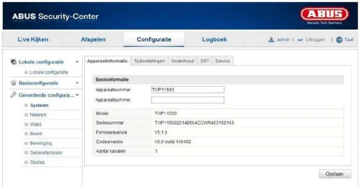 ABUS TVIP11560 - Apparaatinformatie - 1