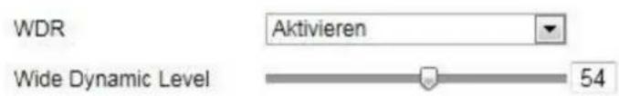 WDR Aktivieren Wide Dynamic Level 54