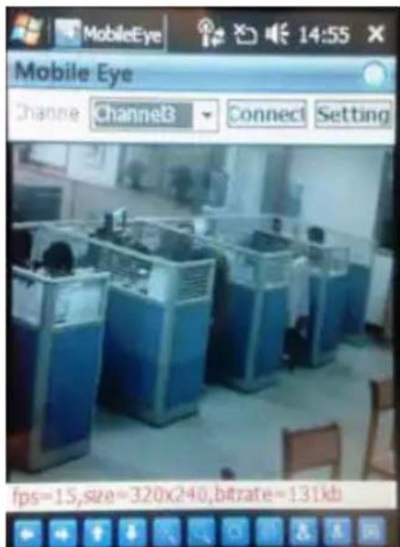 Mobile Eye Channel ChannelB Connect Setting fps=1S,size=320x240,btrate=131kb