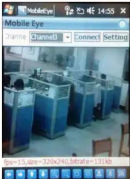 Mobile Eye Channel ChannelB Connect Setting fps=15,size=320x240,bitrate=131kb
