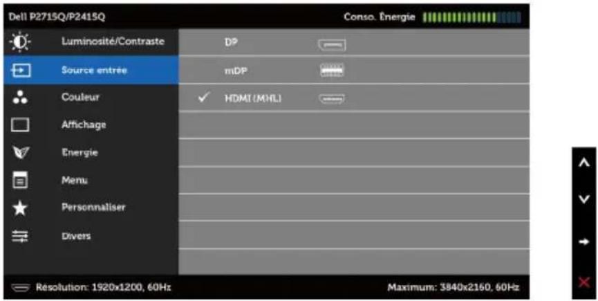 DELL Professional P2715Q - Accéder au Menu Système - 6